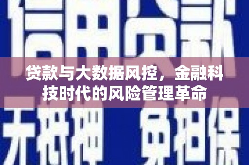荣县贷款与大数据风控，金融科技时代的风险管理革命