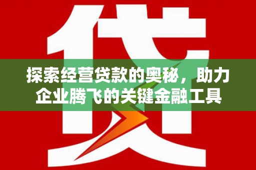 荣县探索经营贷款的奥秘，助力企业腾飞的关键金融工具