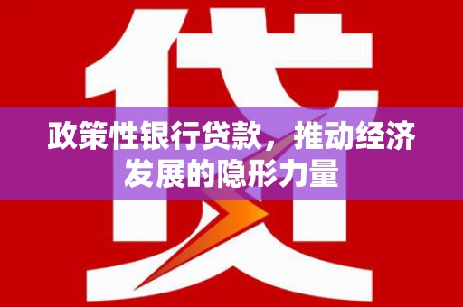 荣县政策性银行贷款，推动经济发展的隐形力量
