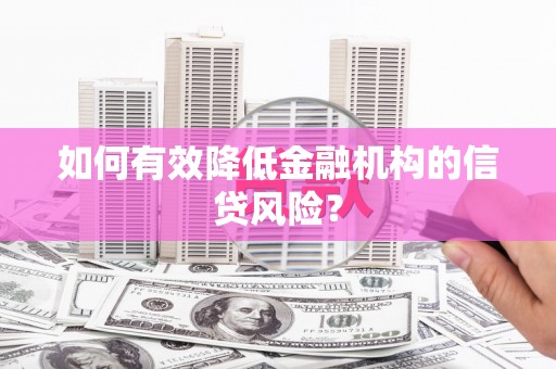 荣县如何有效降低金融机构的信贷风险？