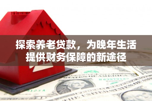 荣县探索养老贷款，为晚年生活提供财务保障的新途径