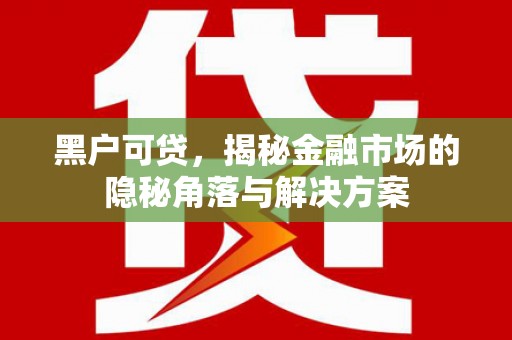 荣县黑户可贷，揭秘金融市场的隐秘角落与解决方案
