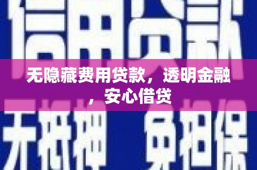 荣县无隐藏费用贷款，透明金融，安心借贷