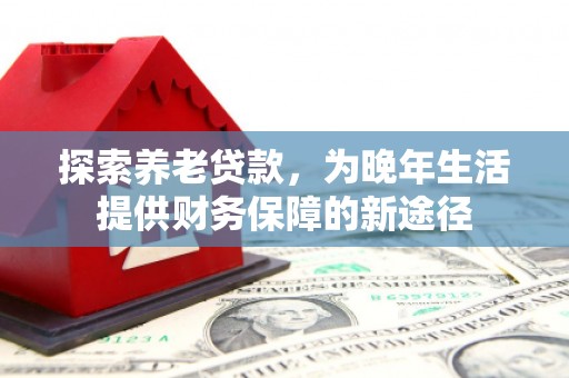 荣县探索养老贷款，为晚年生活提供财务保障的新途径