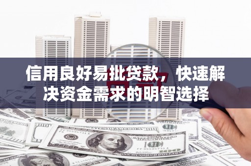 荣县信用良好易批贷款，快速解决资金需求的明智选择