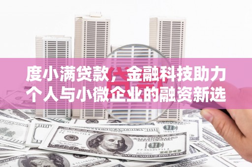 荣县度小满贷款，金融科技助力个人与小微企业的融资新选择