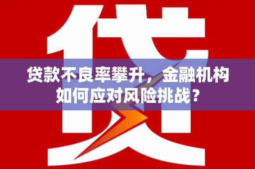 荣县贷款不良率攀升，金融机构如何应对风险挑战？