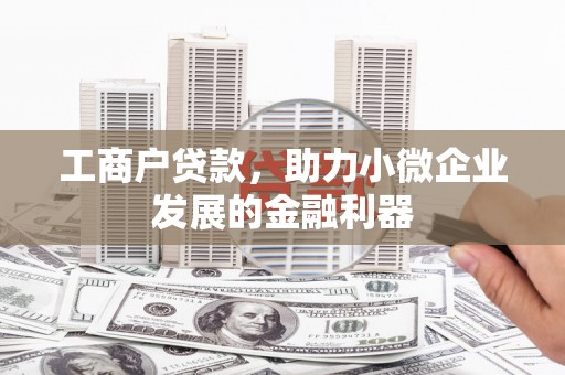 荣县工商户贷款，助力小微企业发展的金融利器