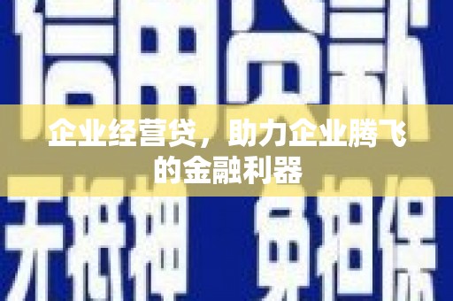 荣县企业经营贷，助力企业腾飞的金融利器