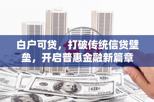 荣县白户可贷，打破传统信贷壁垒，开启普惠金融新篇章